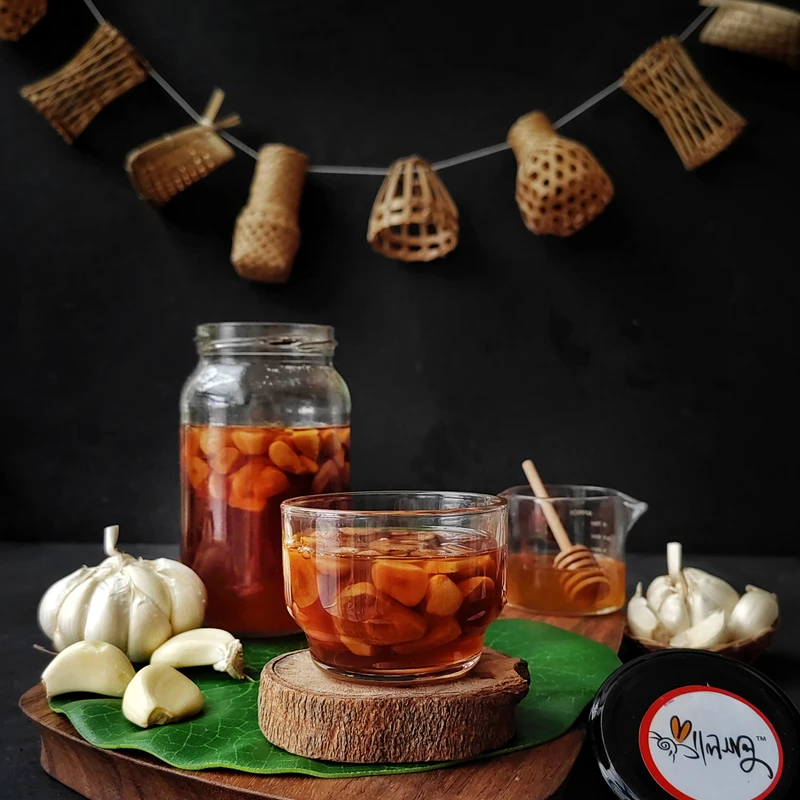 Garlic Honey গাঁজানো রসুন মধু 500gm - সরিষা, লিচু ও চাকের মধু দিয়ে বানানো - Image 2